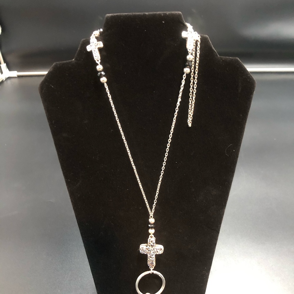 Minimalist Silver Cross Pendant Necklace
